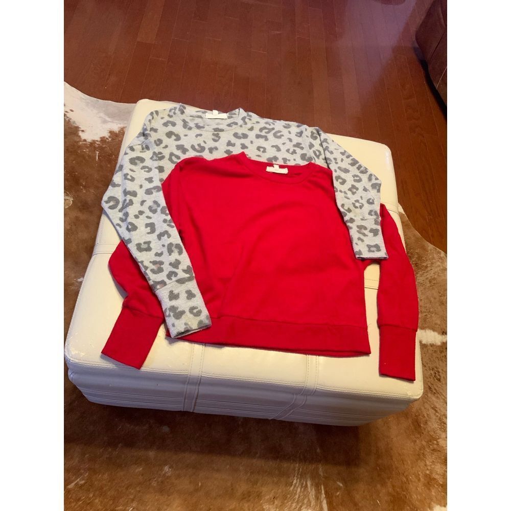 Bundle- 2 PINK ROSE Fleece Tops size Small